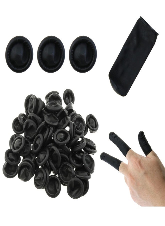 MEETOOT 230PCS 2.4x0.8inch Black Latex Finger Caps Disposable Electronic Maintenance Protective Finger Cots Industrial Electronic Finger Cots for Electronic Repair Handicrafts Industrial Application - Image 1